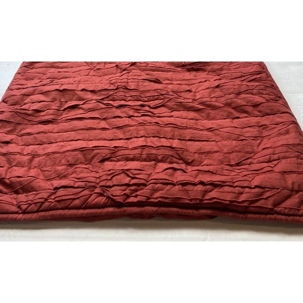 West Elm Frayed Edge Euro Sham 1 Single Pillowcase Red King Bedding Cotton